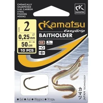 Rybářský háček Kamatsu - Návazec Baitholder očko 50cm/10ks vel.6