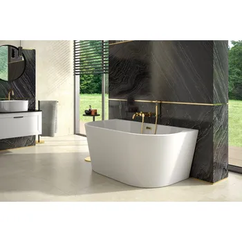 Vana HOPA Volně stojící vana VICA NEW bílá, sifon s přepadem + Barva - Bílá, Barva sifonu - Černá, Rozměr vany - 170 × 80 cm, VANVIC170NB