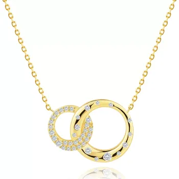 Náhrdelník Náhrdelník ze žlutého zlata 585 - spojené obruče s čirými zirkony