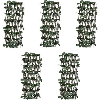 Plot vidaXL Vrbový trelážový plot 5 ks s umělými listy 180 x 60 cm [147752]