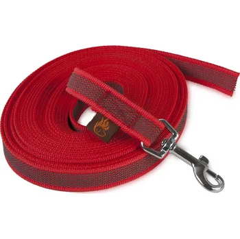 Vodítko pro psa Firedog Stopovačka pogumovaná 20 mm klasická karabina 5 m Barva: Červená
