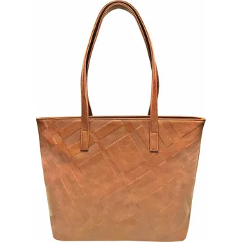 Kabelka Velká středně hnědá kabelka přes rameno s šikmými vzory Gallia