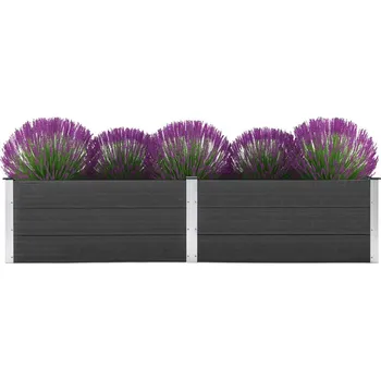 Vyvýšený záhon vidaXL Zahradní vyvýšený záhon 250 x 100 x 54 cm dřevoplast šedý