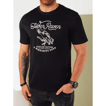 Dstreet Originální černé tričko s jedinečným potiskem