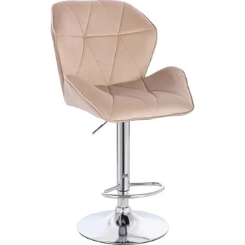 Barová židle Barová židle Horten XL velur stříbrný základ - béžový