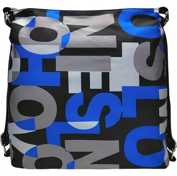 Kabelka Slušivý černo-modrý kabelko-batoh 2v1 z nylonu Jackie