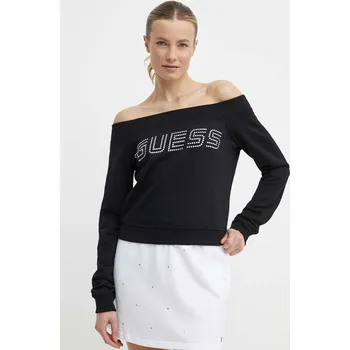 Dámská mikina Mikina Guess SKYLAR dámská, černá barva, hladká, V4GQ08 K8802 V4GQ08.K8802 99X, vel. S