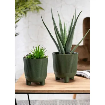 Květináč PLASTOVÝ KVĚTINÁČ HARMONY ECO 18X16 CM ZELENÁ