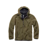 Brandit fleecová bunda s kapucí Teddyfleece Worker, olivová