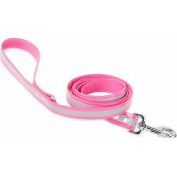 Vodítko pro psa FIREDOG BioThane Vodítko Reflect 25mm 3m s ručkou a D-kroužkem Barva: Růžová