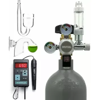 Akvaristika CO2 set Standard s kontrolérem, nočním vypínáním, 5l lahví, příslušenstvím