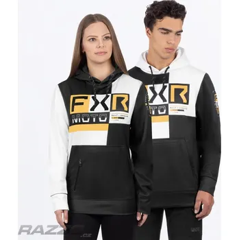 Pánská mikina Pánská mikina FXR Moto Tech Pullover Hoodie Black White XXL