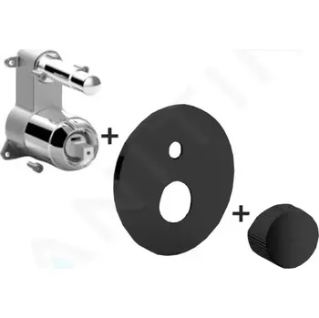 Vodovodní baterie Paffoni Jo Baterie pod omítku pro 2 spotřebiče, matná černá, JOBOX015NO/M