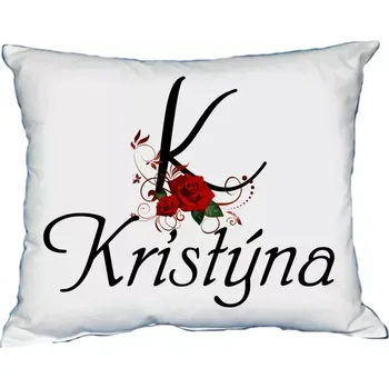 Dekorativní polštářek Polštář s dámským jménem KRISTÝNA Bílý (polštářek dámské jméno )