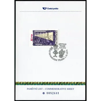 Poštovní známka Česká pošta (2013) PLZ 37 - Pamětní list - Praha: Břetislav Pojar