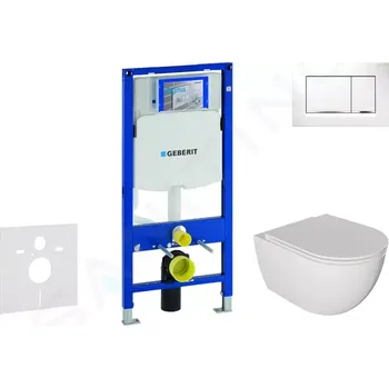 Geberit Duofix Set předstěnové instalace, klozetu Oudee a sedátka softclose, tlačítko Sigma30, bílá/chrom, SANI11CA3115