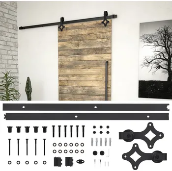 Interiérové dveře Petrashop Sada příslušenství pro posuvné dveře SKIEN 183 cm ocelová černá Černý145260