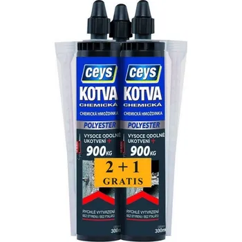 Průmyslové lepidlo Ceys chemická kotva polyester 2+1 GRATIS, 300 ml