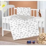 Bellatex Peřinka a polštářek pro kojence 75x100 cm , 42x32 cm Mráček šedá, bílá