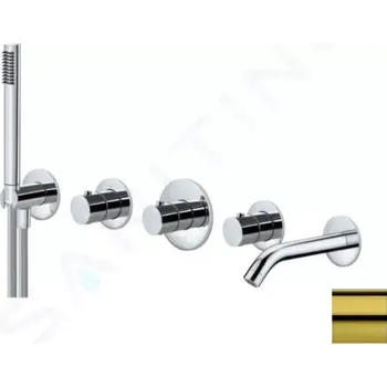 Vodovodní baterie Paffoni Modular Box Termostatická baterie pod omítku, pro 2 spotřebiče, zlatá, MDE001HG