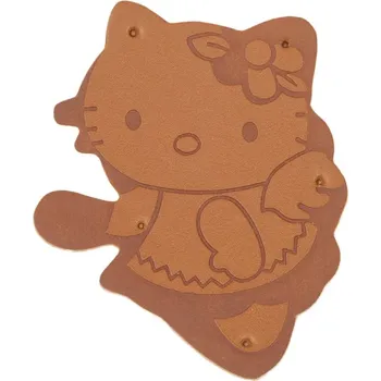 Nášivka Bellatex Nášivka Hand Made kočička 43x35 mm hnědá