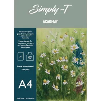 Umělecký papír Akvarelový skicák Simply-T - jemně strukturovaný, 10 x 25 cm