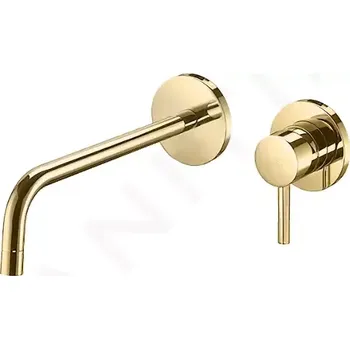 Vodovodní baterie Paffoni Light Umyvadlová baterie pod omítku s tělesem, 2-otvorová instalace, zlatá, LIG104HG70