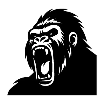 Samolepící dekorace SAMOLEPKA Gorila 005 levá (01 - černá) NA AUTO, NÁLEPKA, FÓLIE, POLEP, TUNING, VLASTNÍ TEXT, TISK, AUTOSAMOLEPKY.cz, POLEPY, OBRÁZEK, LOGO, SAMOLEPKY