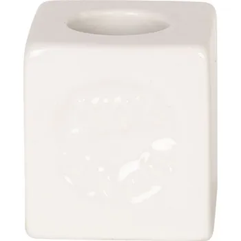 Sada koupelnových doplňků Bílý porcelánový držák na kartáček Savon de Marseille - 4*4*4 / Ø 2,2/ Ø 2,9 cm