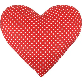 Dekorativní polštářek Bellatex SRDCE 42x48 cm Puntík červená, bílá