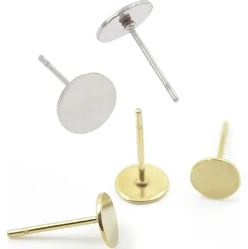 Materiál na výrobu šperku Dříky s ploškou 6mm - 1ks+B - Nerez SL / 1Ks