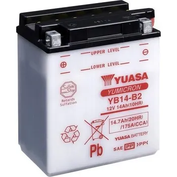 Auto-moto baterie Yumicron akumulátor vč. kyseliny YUASA YB14-B2