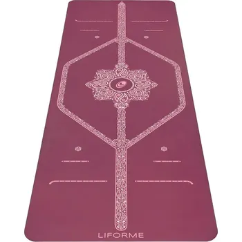 podložka na cvičení Podložka na jógu Liforme Yoga Mat Paisley Passion maroon / burgundy