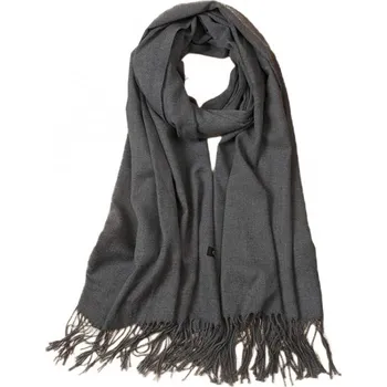 Šála Flamenco Mystique Elegantní šedá šála s třásněmi, 70x200 cm, viskóza a polyester