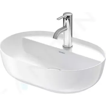 Umyvadlo Duravit Luv Umyvadlo na desku, 50x35 cm, bez přepadu, s otvorem pro baterii, WonderGliss, bílá, 03805000001