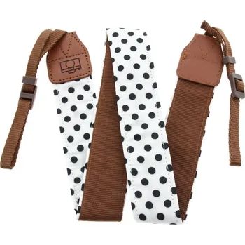 Popruh k fotoaparátu a kameře Popruh na krk Retro Puntíky bílo černá