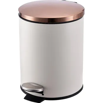 Odpadkový koš koš odpadkový nášlapný 12l kulatý kov.BÍ/MĚĎ, s vložkou PH