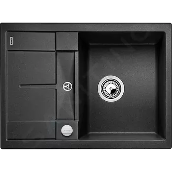 Granitový dřez Blanco Metra 45 Silgranitový dřez, 68x50 cm, s ovládáním odtoku, černá, 525913