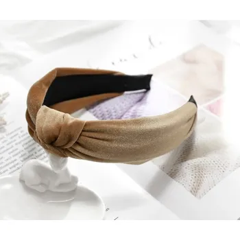 Čelenka Flamenco Mystique Elastická Krémová Čelenka s Turbanem, Obvod 42 cm, Šířka 4 cm