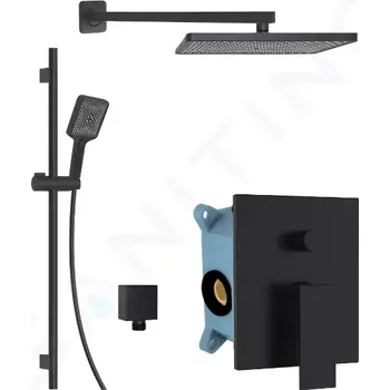 Sprchový set kielle Arkas I Sprchový set s baterií pod omítku, pro 2 spotřebiče, s příslušenstvím a tělesem, matná černá, 20611SP14