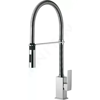 Vodovodní baterie Paffoni Elle Dřezová baterie s výsuvnou sprškou, chrom, EL179CR