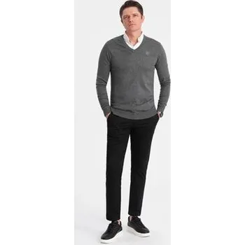 Pánský svetr Ombre Svetr OM-SWSW-0102 Šedá Regular Fit L