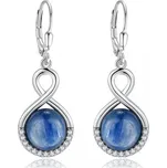 Stříbrné visací náušnice s kyanitem