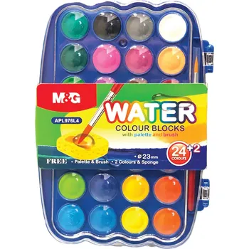 Vodová barva Barvy vodové 26 barev (23 mm) + paletka a štětec