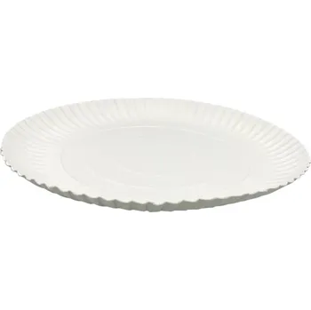 Jednorázové nádobí Papírový talíř CLASSIC bílý 24 cm 100ks