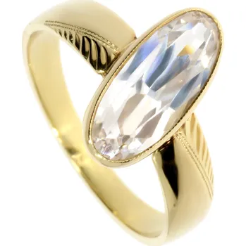 Prsten Zlatnictví Helios Zlatý prsten s velkým oválným zirkonem