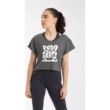 Dámské tričko Intermezzo,Tričko Born To Skate 6623, tmavá šedá XS