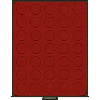 Sběratelství Lindner 35 polí do 32,5 mm Barva: Vínová