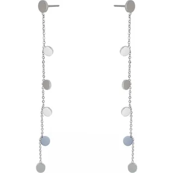 Náušnice Flamenco Mystique Elegantní náušnice z chirurgické oceli pozlacené 14 karátovým bílým zlatem, světlé zlato, 0,5 x 9 cm