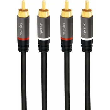 Audio kabel LogiLink RCA (Cinch) x2 - RCA (Cinch) x2 kabel 5m černý (CA1207)